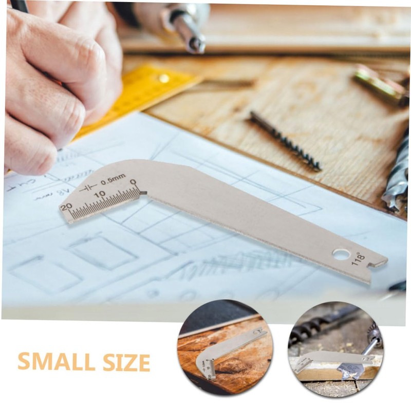 Ipetboom 2Pcs Stainless Steel Drill Gauge Angle Measurement Tool for