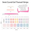 JERCLITY 1 Sheet 32pcs Candy Color Semi Cured Gel Toenail