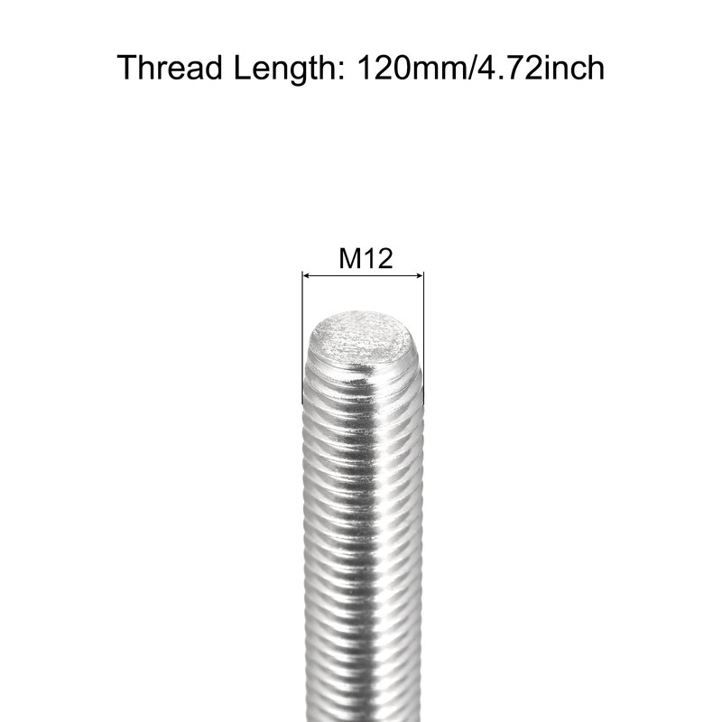 QUARKZMAN Threaded Rod M12 x 120 mm Fully Threaded Rod