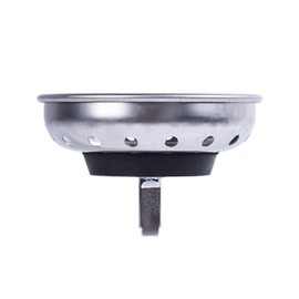 VARNAHOME Kitchen Drop-in Post Basket Strainer Replacement for US Standard Drains (3-1/2"), Premium 304 Stainless Steel Body W/Rubber Stopper 1 Pack