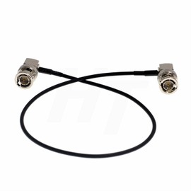 HangTon 1080p 3G HD SDI BNC Video Coaxial Cable for SmallHD Blackmagic Sony ARRI Red Camera Monitor Transmitter, Thin Soft RG174 Right Angle 45 cm