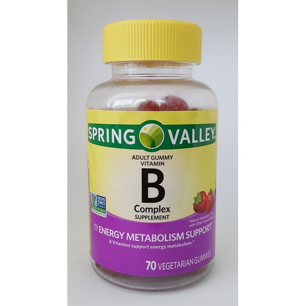 Spring Valley B Complex Supplement Energy Metabolism Support, 70 Vegetarian Gummies