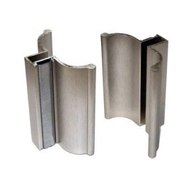 3" Brushed Nickel Frameless Shower Door Handle with Metal Strike