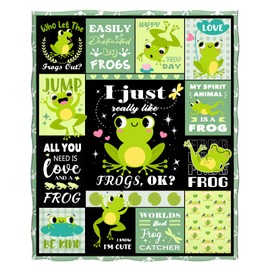 Levens Frog Throw Blanket Gifts for Women Girls, Cartoon Decor for Couch Bed Sofa Travelling, Birthday Christmas Soft Cozy Plush Microfiber Lightweight Blankets for Kids Adults 50"x60"