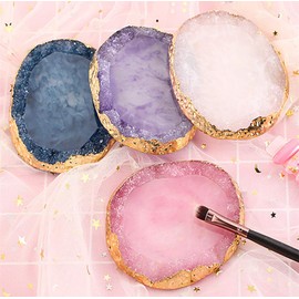 AKOAK 1 Pack Phnom Penh Resin Crystal Agate Palette Nail Art Gel Nail Polish Palette Nail Piece Display Tool,Blue