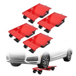 EliteEdge Car Dolly Set of 4, Car Wheel Dollies with Tow Hook, Car Dollies with Thickened Handles & Sidebar, Wheel Dolly Set of 4, Car Dolly with Security Lock for Moving Vehicles