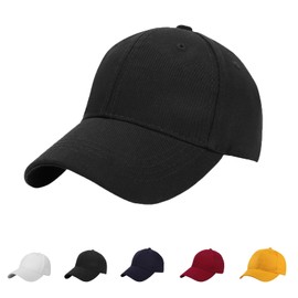 XGOPTS Baseball Cap Children's Baseball Cap Plain Peaked Cap Children Adjustable Sun Hat Baseball Cap Boys Girls Snapback Cap Outdoor Cap, black, Unit size