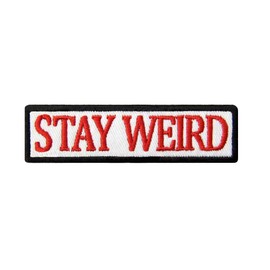 PatchClub Stay Weird Patch Funny Embroidered Applique Iron On/Sew On (Hook&Loop, 1 pcs)