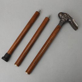 Bhartiya Handicrafts Rabbit Head Stylish Wooden Walking Cane, Silver and Antique Plated Rabbit Sturdy Head, Best Gift for Men and Women, Light Weight Cane Safe to Walk (Plane Brown)