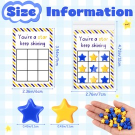 Seenelling 30 Sets Tic Tac Toe Board Game Inspirational Cards with Mini Star OPP Bags Graduation Party Supplies Graduation Party Favors End of Year Student Gifts from Teacher(Blue and Yellow)