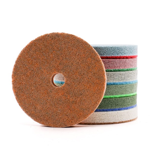 HOMESOM 100mm Sponge Fiber Diamond Polishing Pads for Polishing Wet