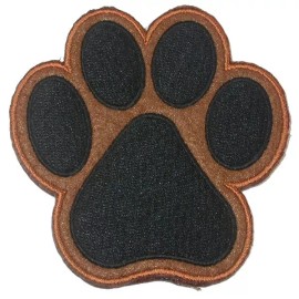 Patchwork Panda Iron On Applique - MEDIUM Paw Print 3" 76mm  Brown