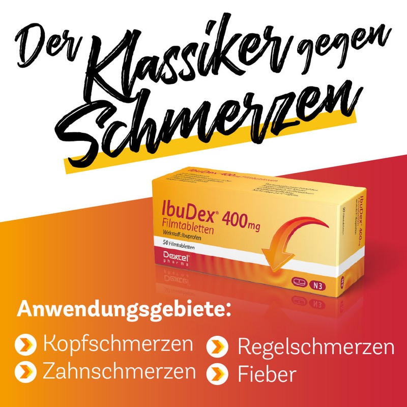IbuDex 400 mg Filmtabletten bei Schmerzen und Fieber, 20 St.