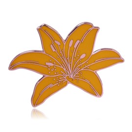 Clayton Jewelry Labs Tiger Lily Flower Hard Enamel Lapel Pin (Yellow)