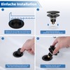 Hibbent Universal Sink Plug Black (1.1-1.81 inches/30-46 mm), Elegant Brass