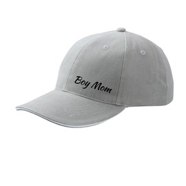 Huuraa Cappy Hat Boy Mom Lettering Unisex Cap Size with Motif for All Parents Gift Idea for Friends and Family, Dark grey/white