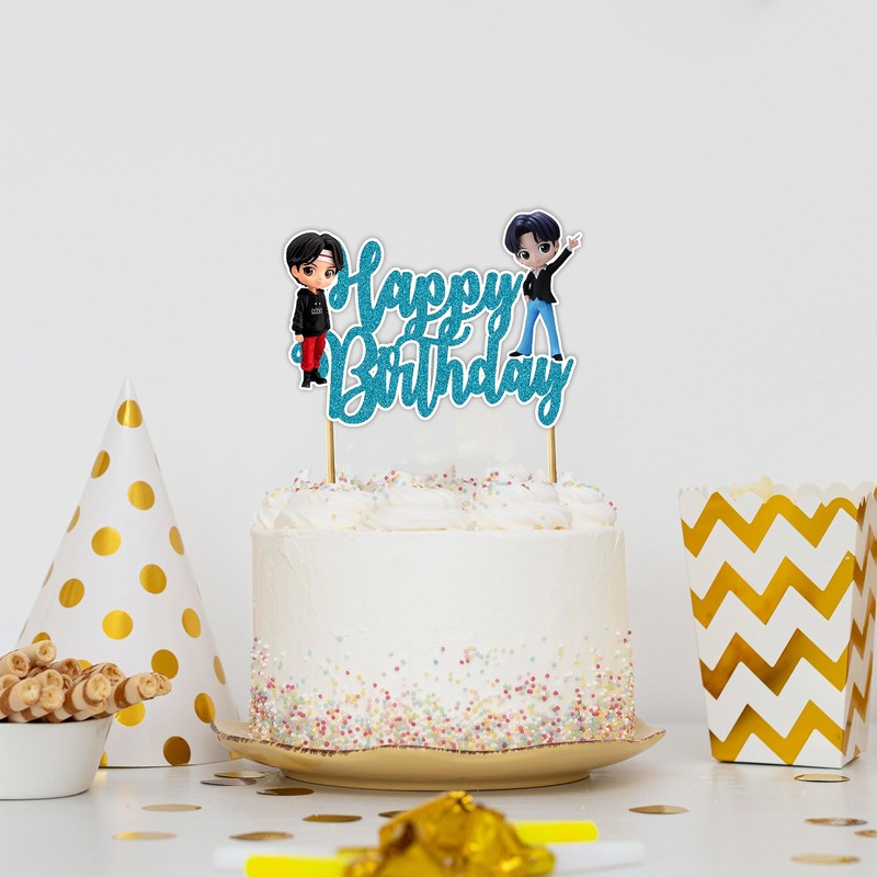 Seyal® Tiny Tan (BTS) Decoración para tarta de feliz cumpleaños