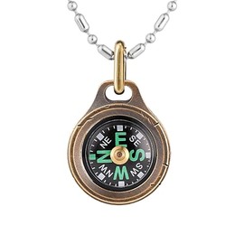 MecArmy CMP Titanium Brass Mini Compass Luxury Survival Pocket Compass - Dad to Son Gift from Mom Dad to Son Graduation Birthday Gift