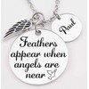 Memorial Jewelry, Pendant, Necklace, Feathers Appear when Angels Are Near,