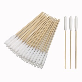 YUESUO 200Pcs 6 Inch Cotton Swabs with Long Wooden Handles, Dedicated Single-head Wipe Cotton Tipped Applicator Suitable for Cleaning (Large)