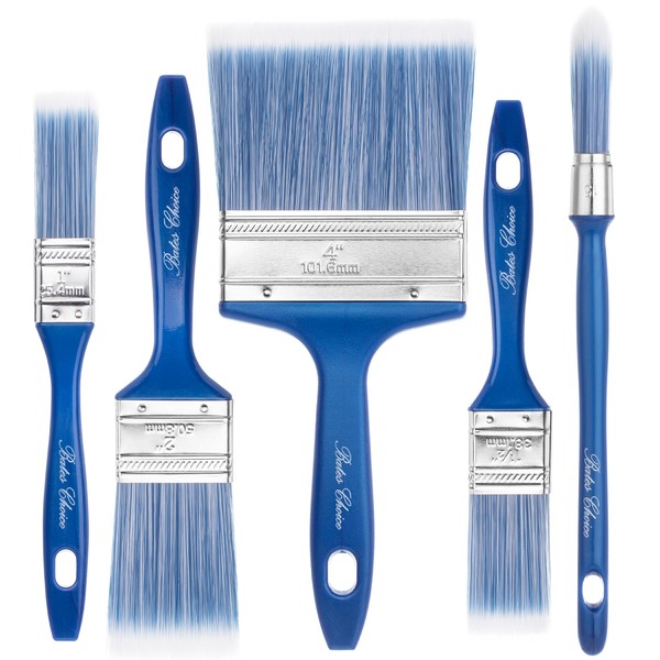 Bates- Paint Brushes for Walls, 5 Pack, Wall Paint Brushes(0.5"/1"/1.5"/2"/4"),