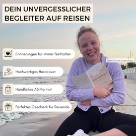 memoriecation memoriecation® Reisetagebuch zum Ausfüllen - Unser Travel Journal ist dein inspirierendes Tagebuch für Urlaub, Weltreise oder Städtetrip - Perfektes Reise Geschenk für Weltenbummler - A5
