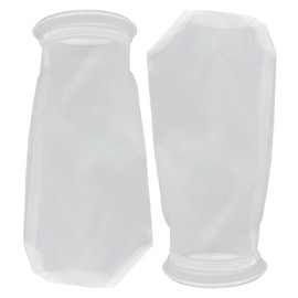 AQUA KT Aquarium 200um Micro Nylon Filter Sock Bag 4 Inch Ring Diameter 10 Inch Length for Fish Tank Filter System, Pack of 6