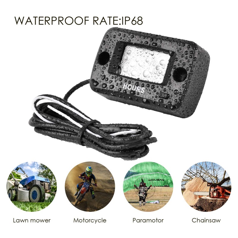 Jayron JR-HM019 Digital LCD Waterproof Gasoline Engine Hour Meter Maintenance