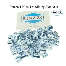 Binzzo T Nuts Tuercas deslizantes T Series 20 M3 Rosca Slide en pre-ensamblaje para marco de extrusiones de aluminio de 20 x 20 con perfil 2020 Sereis ranura de 6 mm para Router CNC Router Build Rail Impresora 3D 50pcs