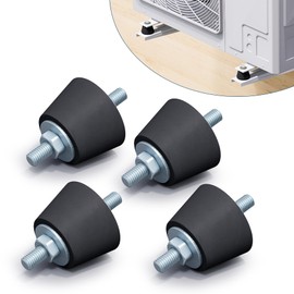 Pearwow 4 Pack Rubber Studs Shock Absorber,Rubber Anti Vibration Isolator Mounts Shock Absorbing Isolator Mounting Pads for Mini Split Heat Pumps,Air Compressors,Diesel Engines,Garage Motor,M8 (Small)