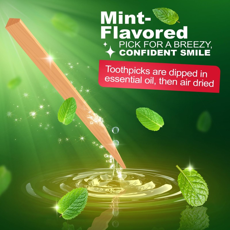 The Natural Dentist Stim-U-Dent Mint Dental Picks, Wooden Toothpicks for
