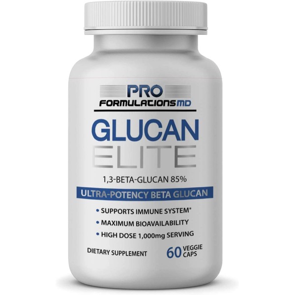 Glucan Elite – 85% Beta 1,3D Glucan 500mg - 60 vcaps - Ultra-Potency Beta Glucan – Highest Bioavailability with BGF-Immune - Superior Immune System Support