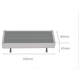 [For Graves] Incense Plate, Horizontal Type, Premium Stainless Steel (7.1 x 3.1 x 1.8 inches (180 x 80 x 45 mm)