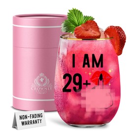 CROWNLY CRYSTAL® 30 Geburtstag Frauen Weingläser Ohne Stiel Personalisierte Geschenke Frauen Deko 30 Geburtstag Frau Jahrestag Geschenk Für Sie Geburtstagsgeschenk Für Freundin Lustige Geschenke