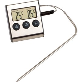 Digital BBQ Thermometer Roasting Thermometer Meat Thermometer Oven Thermometer with Timer Stainless Steel Probe Magnetic and with Stand