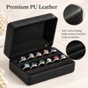 PU Leather Ring Jewelry Box – Multi-Ring Organizer with Velvet