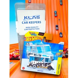 Hot Wheels Quick Bite (White & Black) 4/5 Fast Foodie - 2024-214/250 (Short Card) - includes a KLAS Car Keeper Protector Case - HTB48