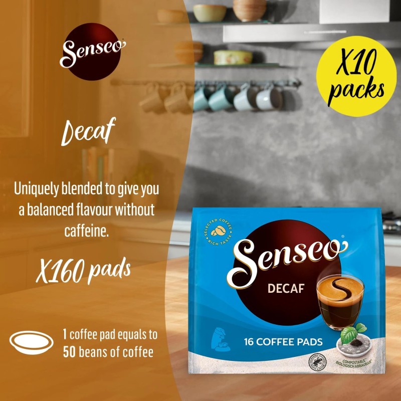 Senseo Decaf Coffee Pods 16 Count Pack of 5 -
