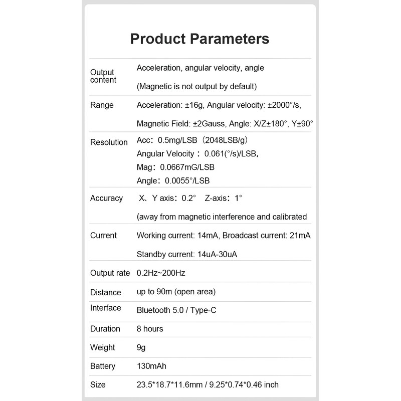 [Accelerometer+Inclinometer] WT9011DCL MPU9250 High Precision 9-Axis Gyroscope + Angle (XY0.05°