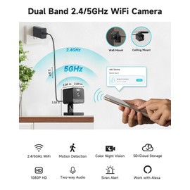 JAIOTlink 1080P 2.4g/5g Indoor Camera, Plug-in Cameras for Home Security, Baby/Elder/Home Cameras Indoor with Phone App, Night Vision, Motion Detection, 2-Way Talk, WiFi Camera Compatible with Alexa