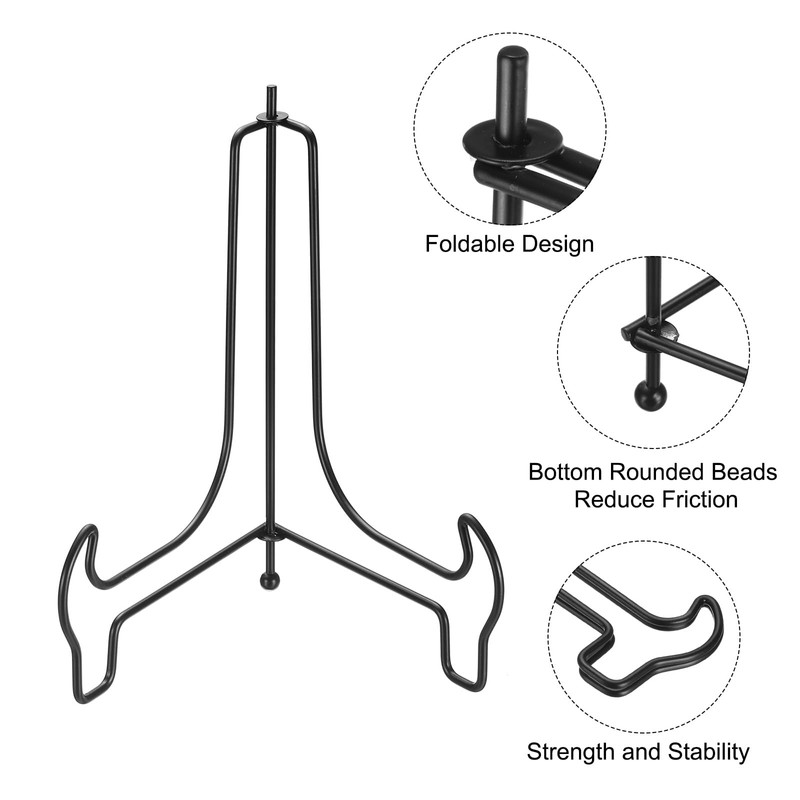 sourcing map 2pcs 8 Inch Plate Stand for Display, Iron