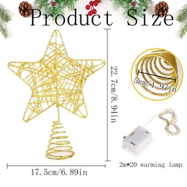 Christmas Tree Topper Star, Christmas Tree Topper Star with LED Light, Glitter Christmas Tree Star Topper, Christmas Tree Topper Star Inside, Christmas Tree Topper Star for Christmas Decoration