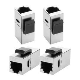 XMSJSIY Cat7 Keystone Jack Coupler RJ45 Female to Female Keystone Jack Shielded Connecter Inline for Wall Plate 8P8C Cat7 Modular Ethernet Coupler Connector for Cat7/Cat6/Cat6A/Cat5e/Cat5-4PCS