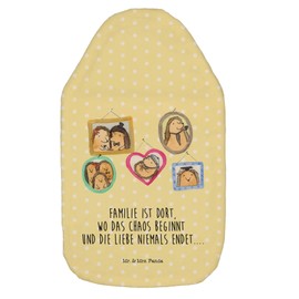 Mr. & Mrs. Panda Hot Water Bottle Hedgehog Family - Gift, Lucky, Heat Cushion, Grain Cushion, Family Photo, Brother, Mum, Hot Water Bottle with Cover, Grandma, Dad, Children's Water Bottle, Grandpa