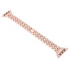 Watch Band Double Rows RhinestonesStudded Replacement Metal Strap for IOS