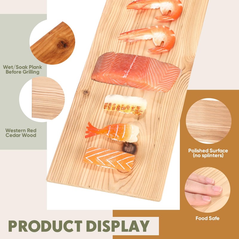 3/6/10/13/20 Pcs XL XXL Large Cedar Plank for Grilling Salmon