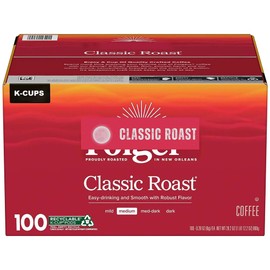 Folger Classic Roast Coffee, Medium Roast K-Cup Pods, 100 Count