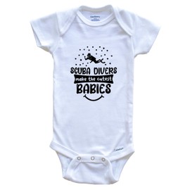 Really Awesome Shirts Scuba Diving Scuba Diver Funny Cute Baby Bodysuit Bundle (3 Piece Set), 3-6 Months White