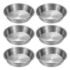 sourcing map 4 Inch Stainless Steel Sauce Dishes, 6 Pcs Mini Individual Round Seasoning Dishes Condiment Tray Sushi Dipping Bowl Mixing Saucers Appetizer Plates for Prep Side Dish, Silver