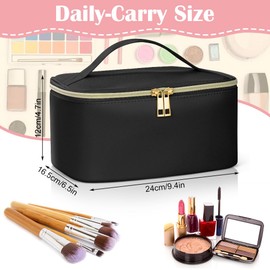 Aucuu Seyahat Makyaj Çantası, Çıkarılabilir Bölücülü Taşınabilir Kozmetik Çantası, PU Deri Suya Dayanıklı Tuvalet Çantası, Fırça Düzenleyici ve Saplı Büyük Kapasiteli Makyaj Çantası, Kadınlar için
